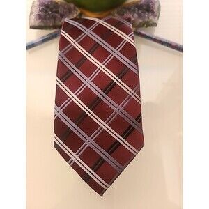 Brand New Stylish NeckTie By PIERRE CARDIN w/ wash bag Plaid Mens Wear Fashion